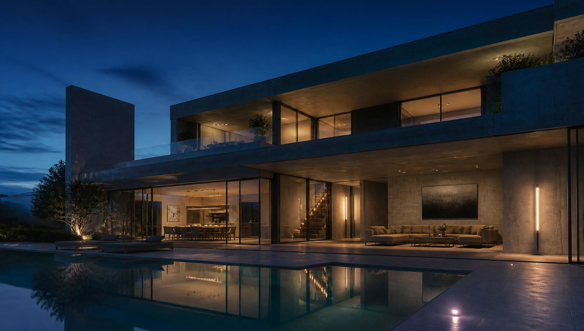 Villa at blue hour