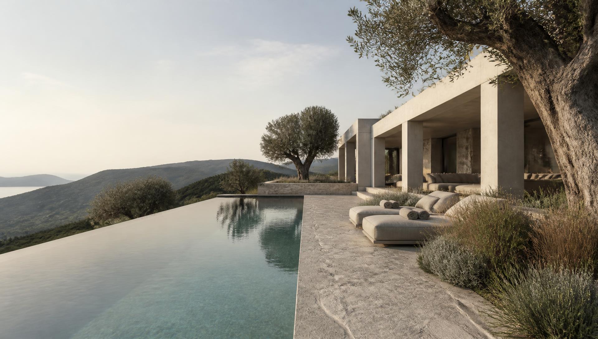 Pool and landscaped garden